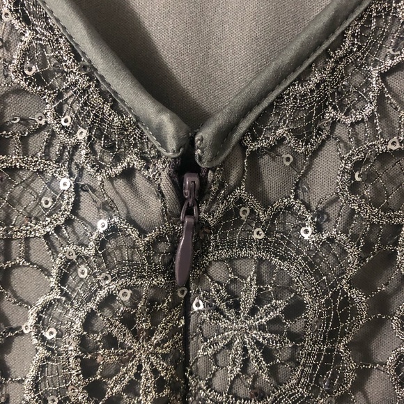 Adrianna Papell Metallic Lace with Sequins - Picture 7 of 10